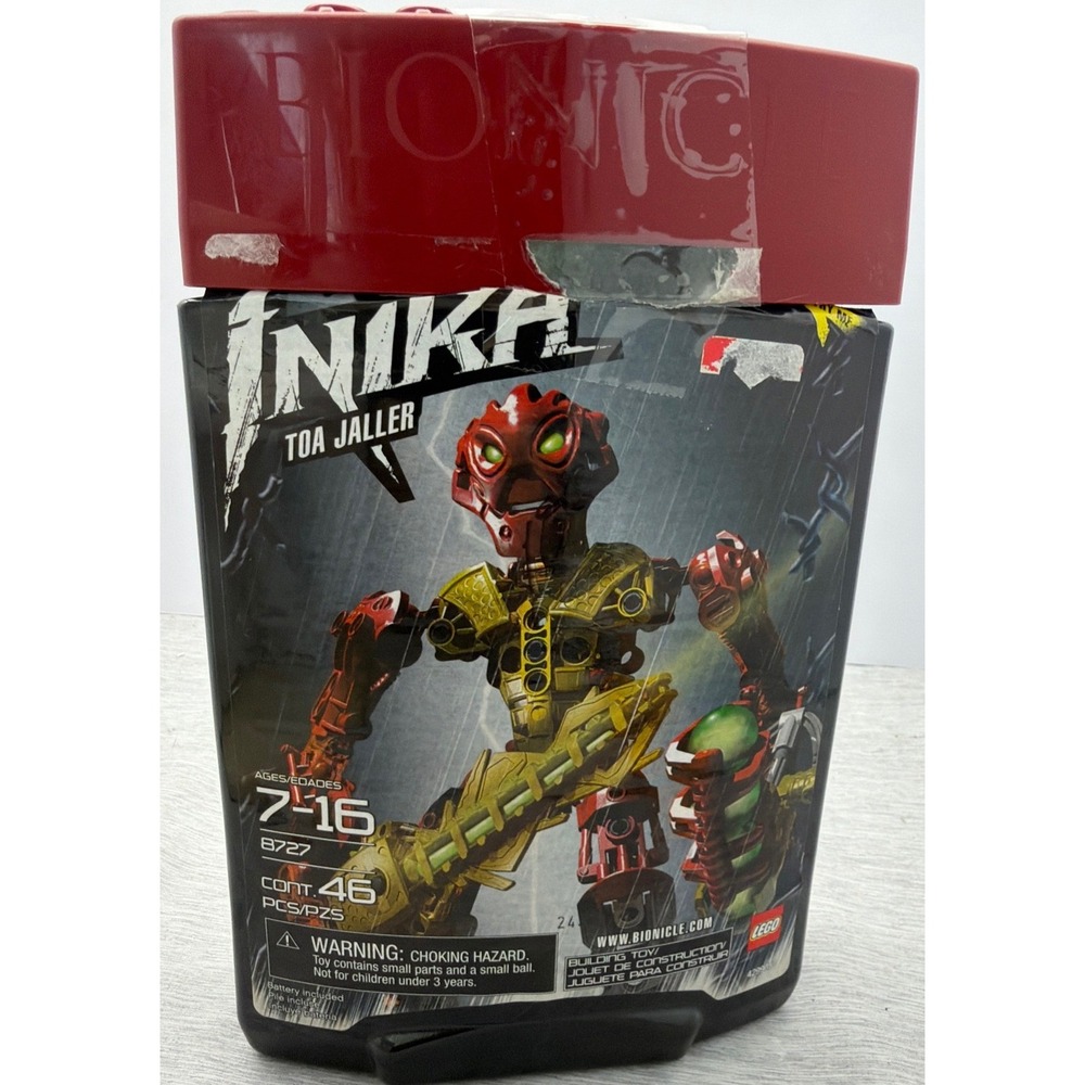 LEGO Bionicle Inika Toa Jaller 8727 Fire Hero Set 46 Pcs 2006 Canister